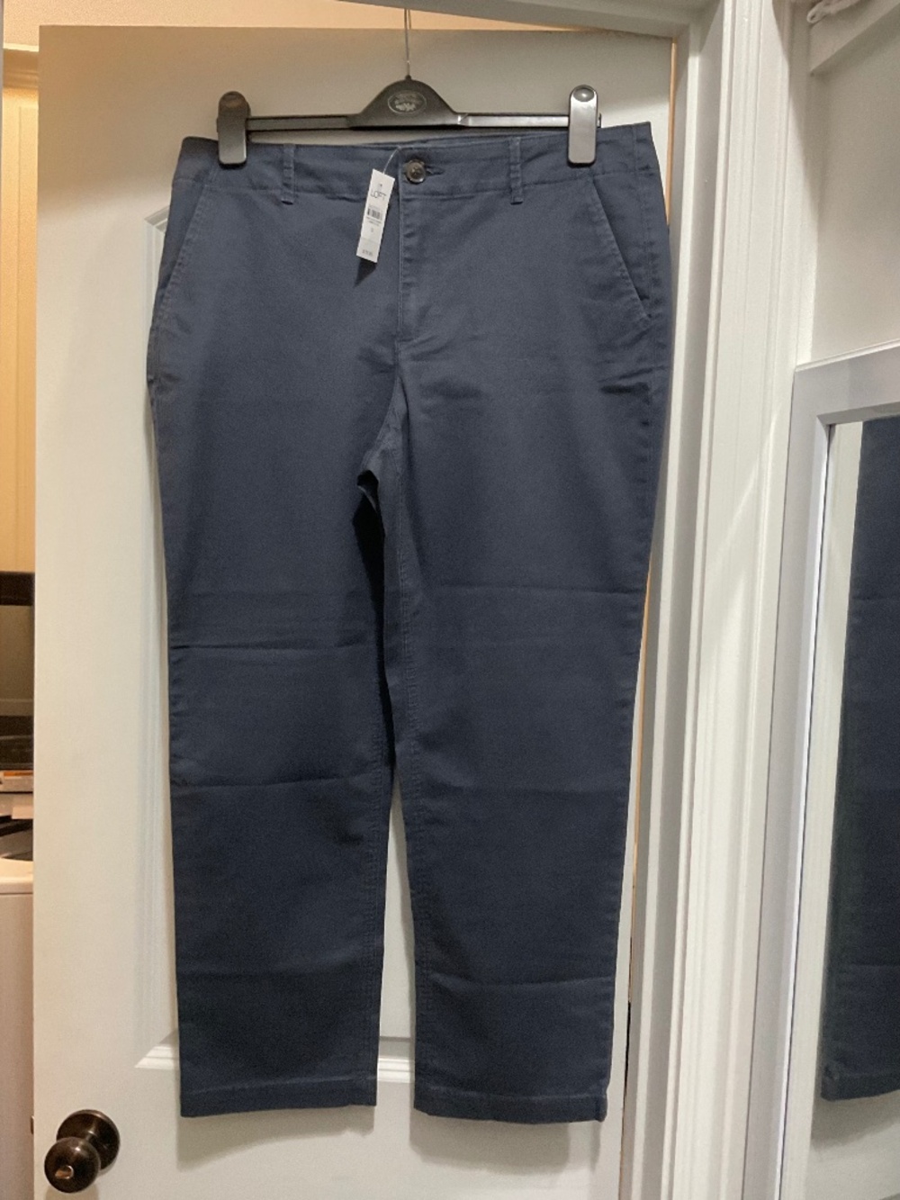 Women’s Loft Monroe cotton twill pants, size 12.  New with tags.  Blue gray.